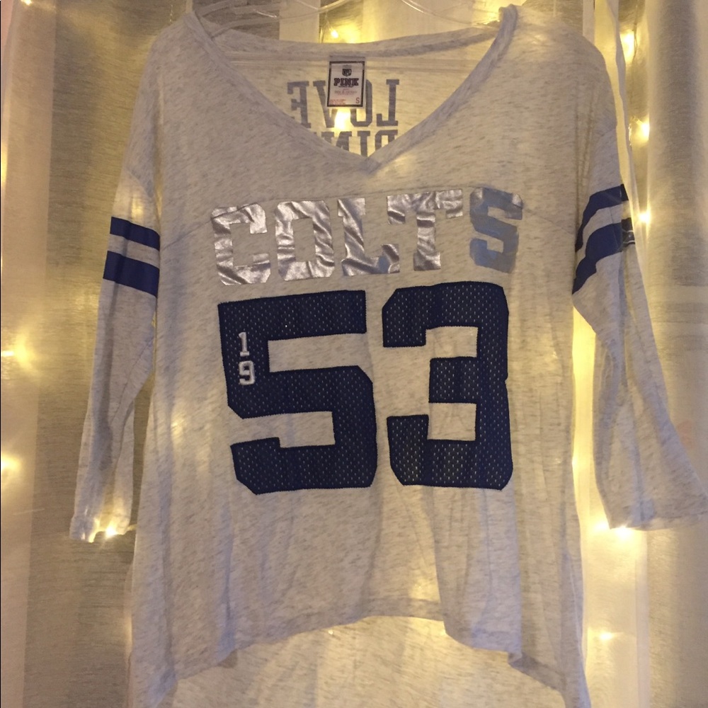 3/4 sleeve PINK Indianapolis Colts shirt
